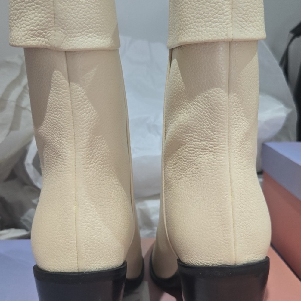 Lisa Vicky Cream Mae-V Soft Tumble Leather Boots NIB. Size 8.5 - Picture 4 of 5